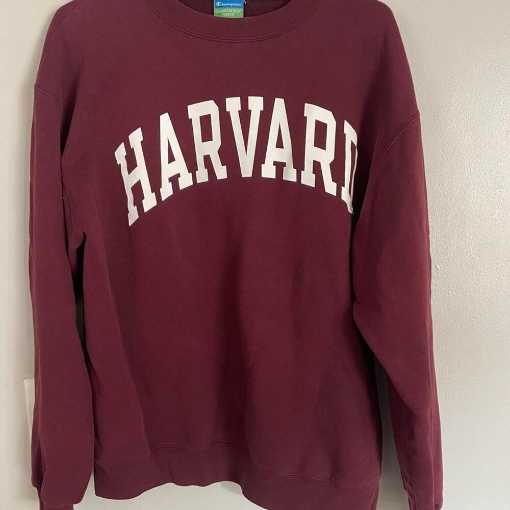 Vintage Champion Men's Burgundy and Red Sweatshirt Sz Large